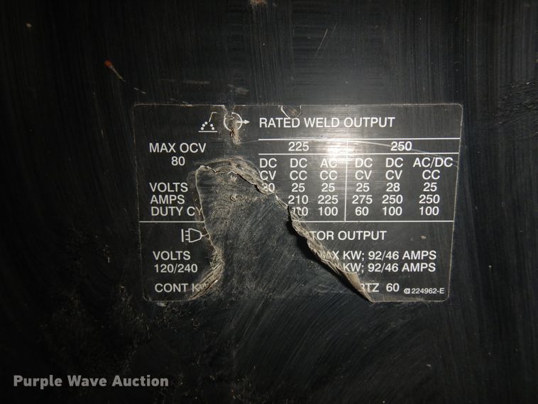 image for item KU9226 Miller Bobcat 250  welder/generator