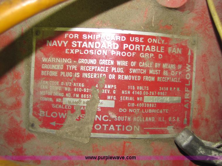 image for item 2003 (2) Navy Standard portable fans