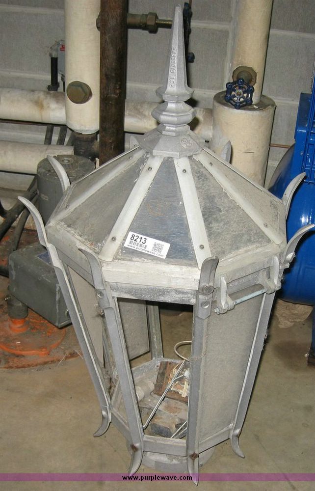 image for item 8213 General Electric metal and glass lamp