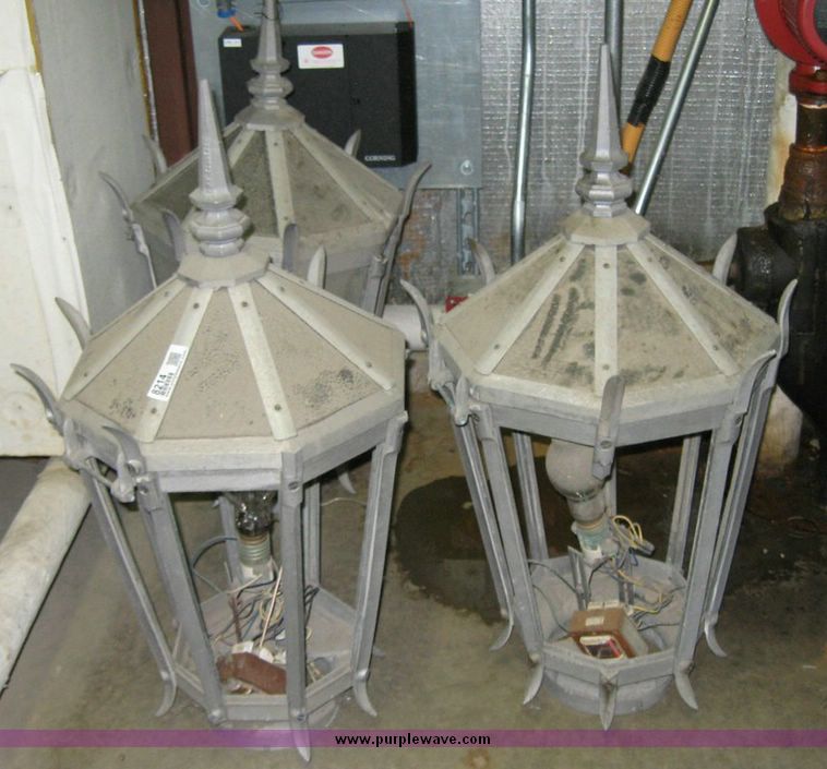 image for item 8214 (3) General Electric metal and glass lamp