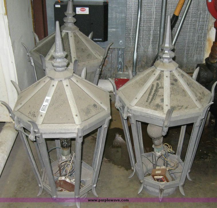 image for item 8214 (3) General Electric metal and glass lamp