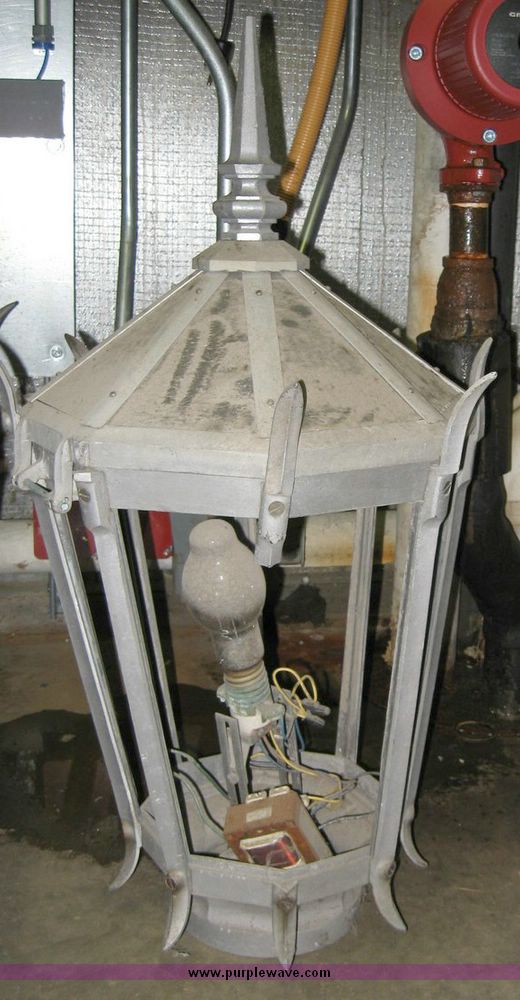 image for item 8214 (3) General Electric metal and glass lamp