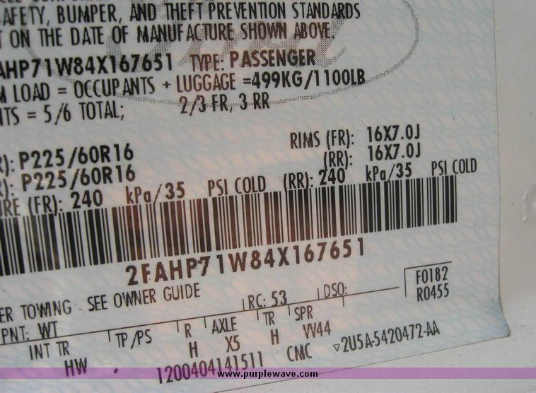 image for item 8150 2004 Ford Crown Victoria Police Interceptor