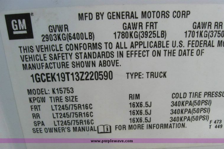 image for item 8164 2003 Chevrolet K1500 Silverado