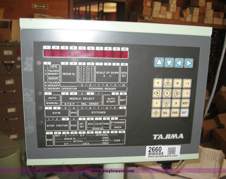 image for item 2660 Tajima Industrial Sewing Machine Company electronic multi head automatic embroidery machine