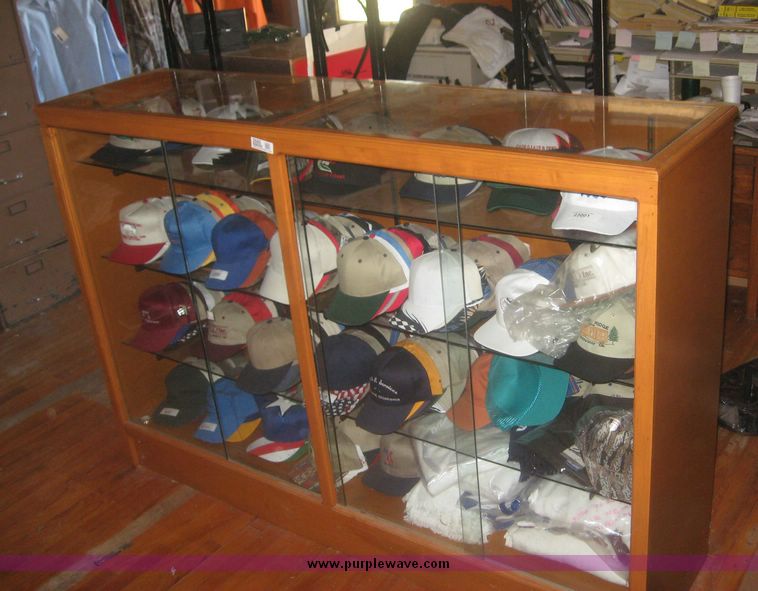 image for item 2680 (2) wooden display cases with glass fronts