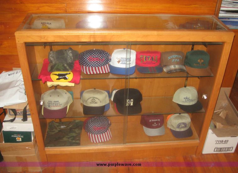 image for item 2680 (2) wooden display cases with glass fronts