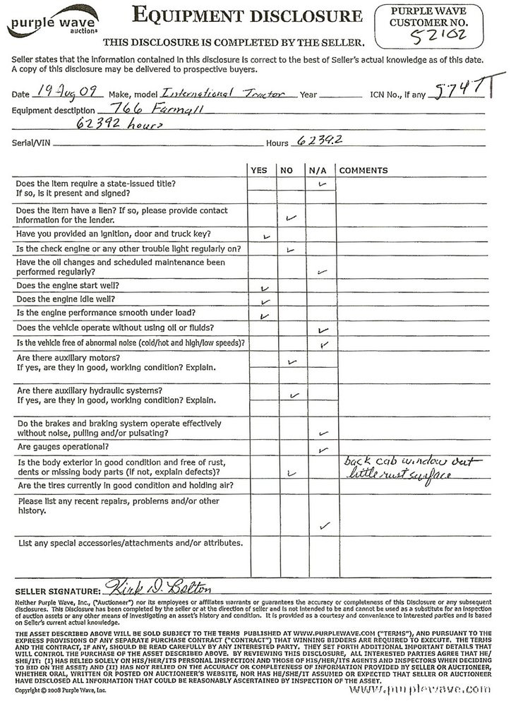 image for item 5747 Farmall International 766 tractor
