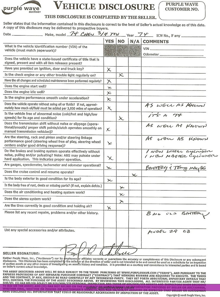 image for item 5162 1974 Chevy 2500 pickup