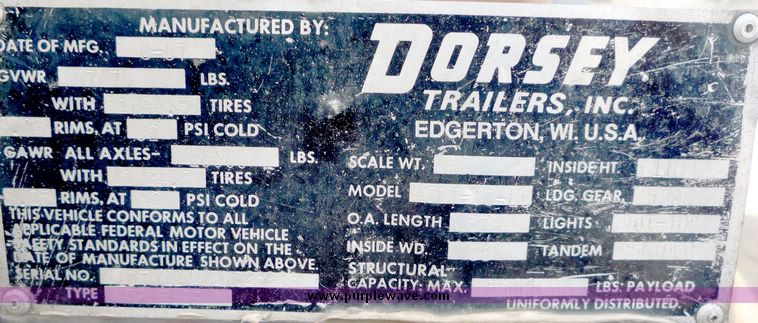 image for item 5003 1988 Dorsey AIDT-86-LS tandem axle van trailer
