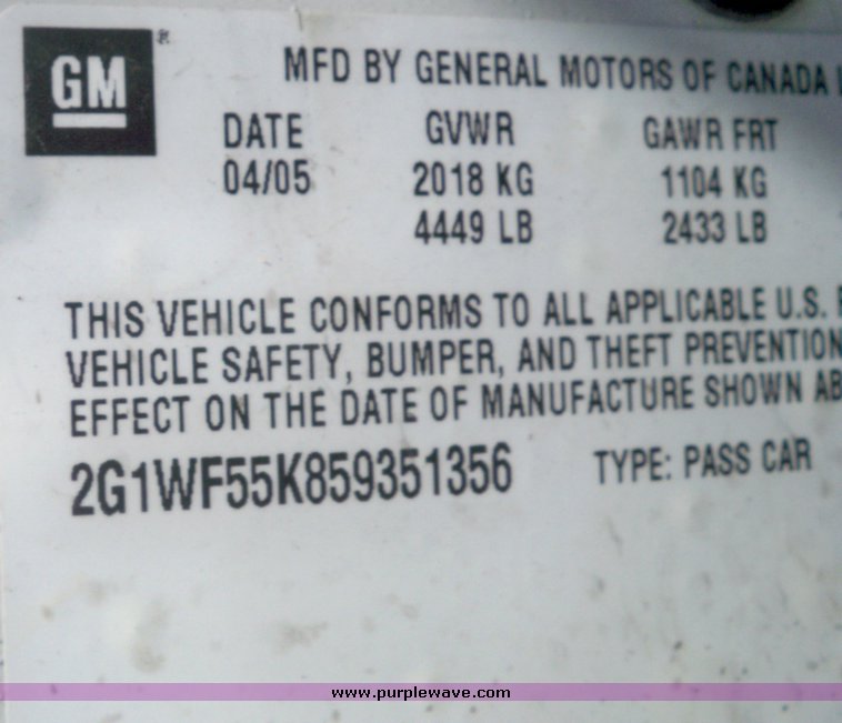 image for item 4545 2005 Chevrolet Impala