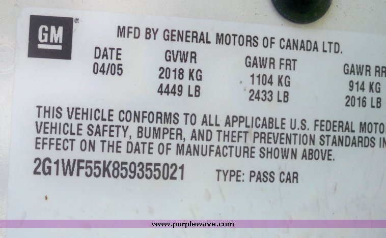 image for item 4555 2005 Chevrolet Impala