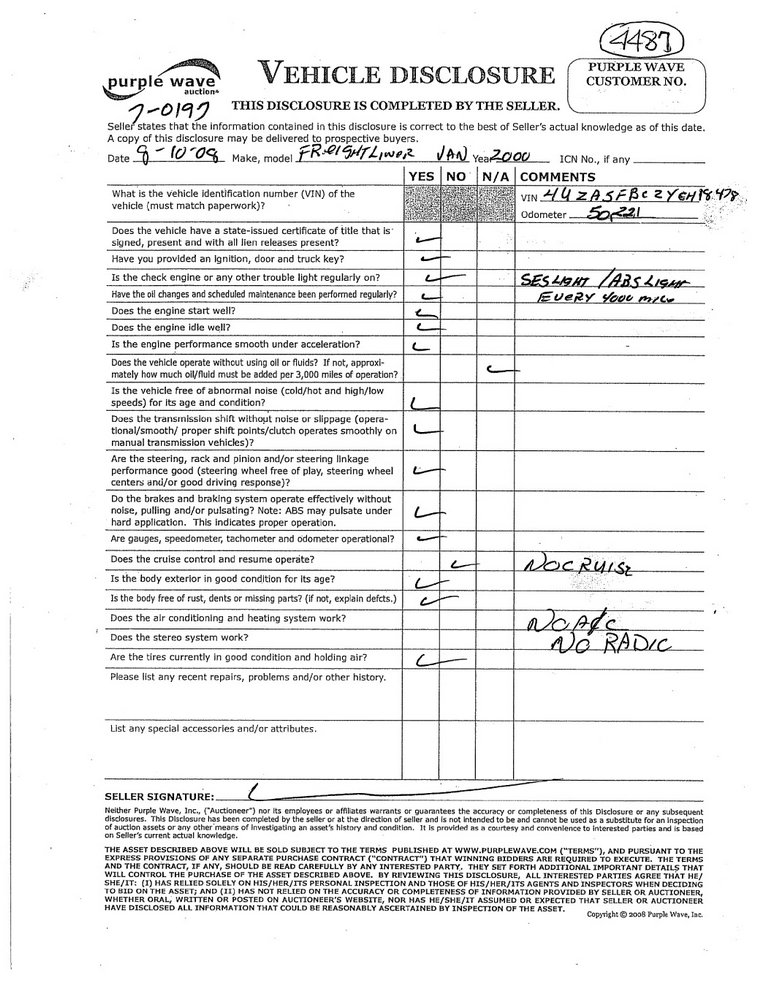 image for item 4487 2000 Freigtliner MT55 walk in van