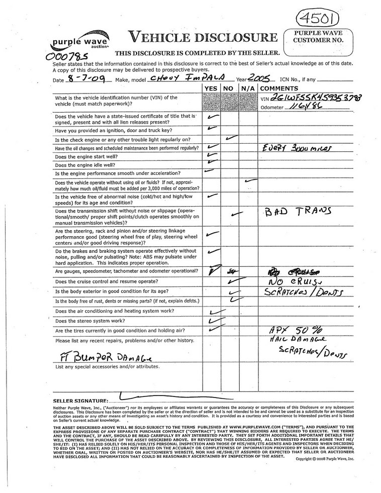 image for item 4501 2005 Chevrolet Impala