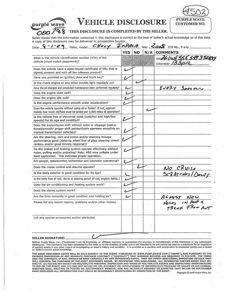image for item 4502 2005 Chevrolet Impala