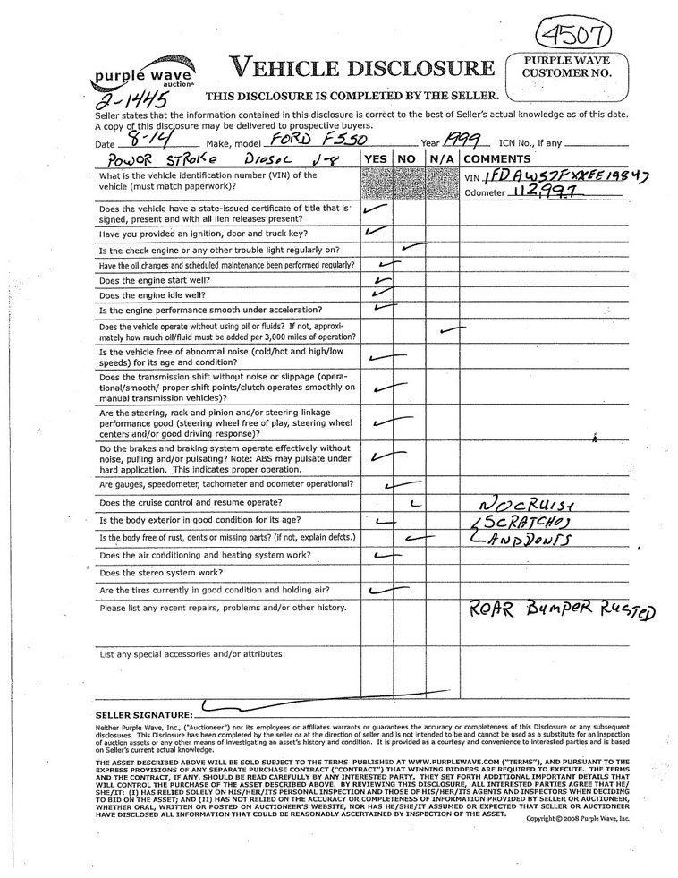 image for item 4507 1999 Ford F550