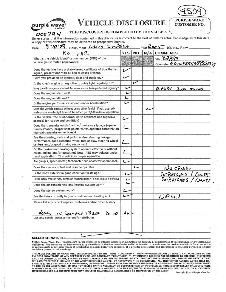 image for item 4509 2005 Chevrolet Impala