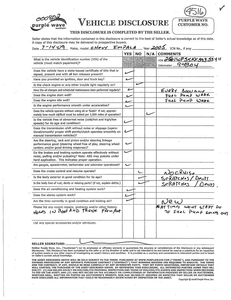 image for item 4516 2005 Chevrolet Impala