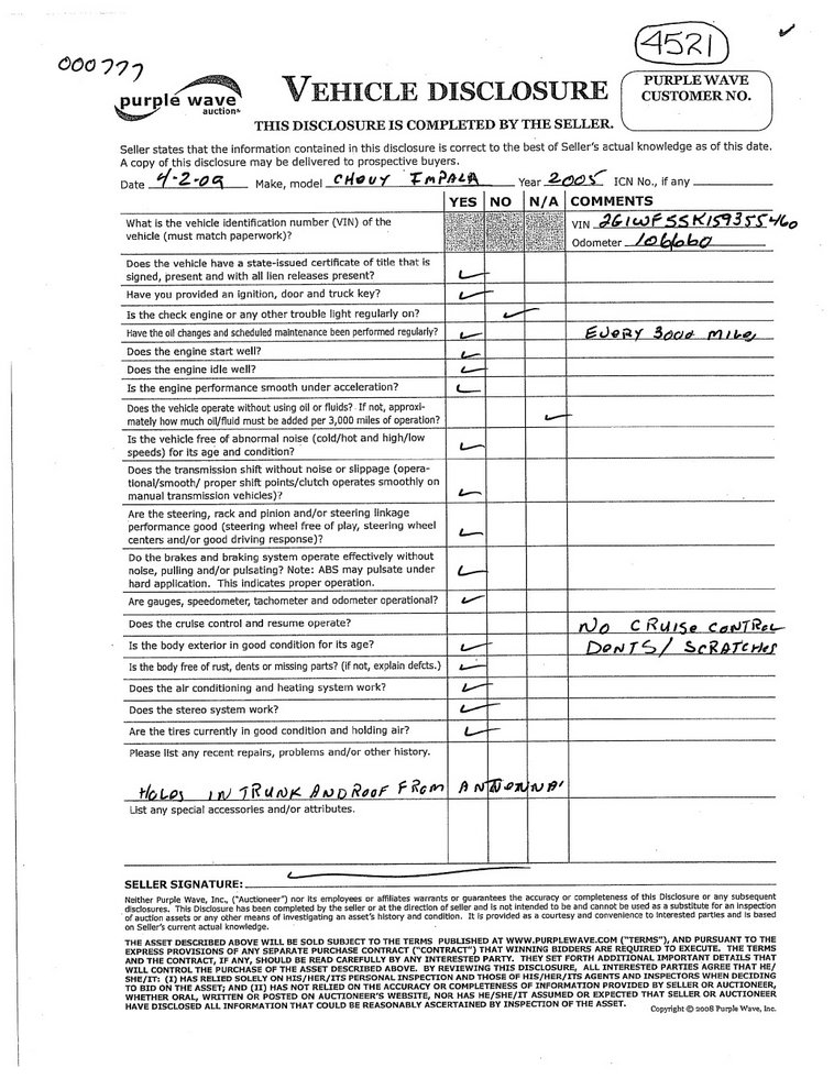 image for item 4521 2005 Chevrolet Impala