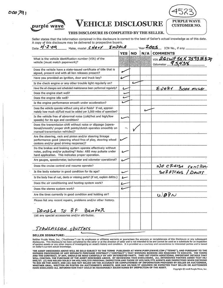 image for item 4523 2005 Chevrolet Impala