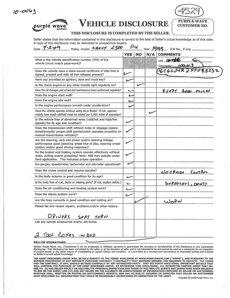 image for item 4529 1999 Chevrolet C2500