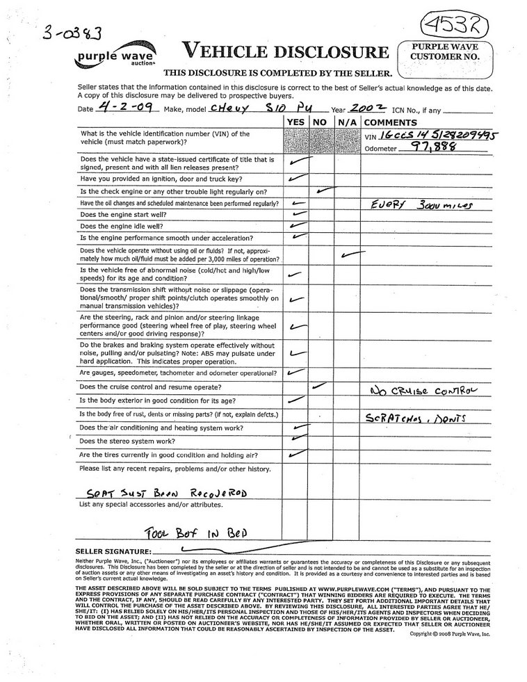 image for item 4532 2002 Chevrolet S-10