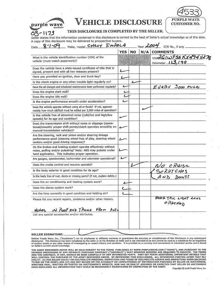 image for item 4533 2004 Chevrolet Impala