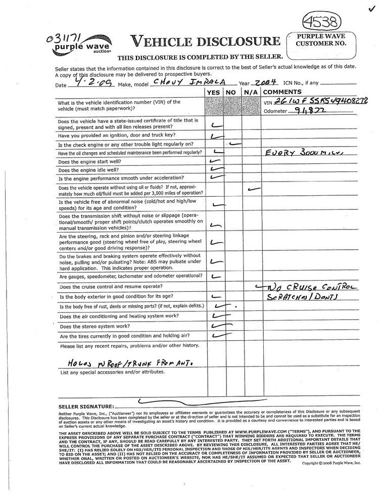 image for item 4538 2004 Chevrolet Impala