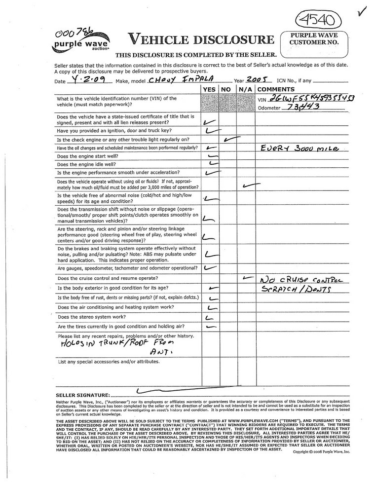 image for item 4540 2005 Chevrolet Impala