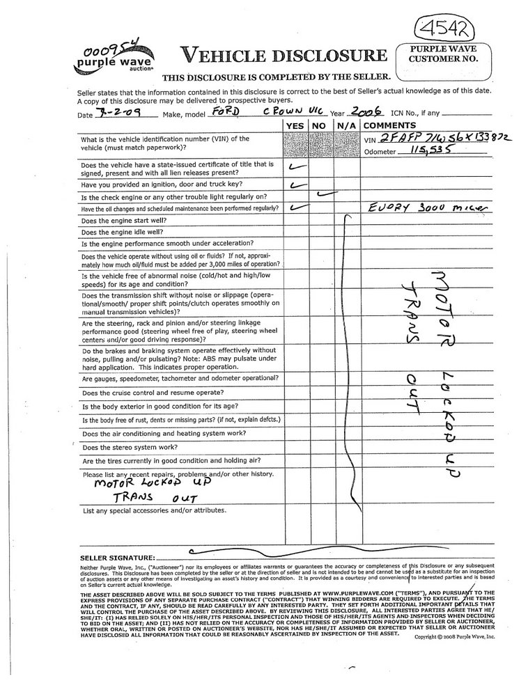 image for item 4542 2006 Ford Crown Victoria Police Interceptor