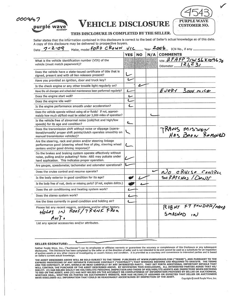 image for item 4543 2006 Ford Crown Victoria Police Interceptor
