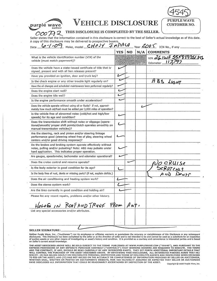 image for item 4545 2005 Chevrolet Impala