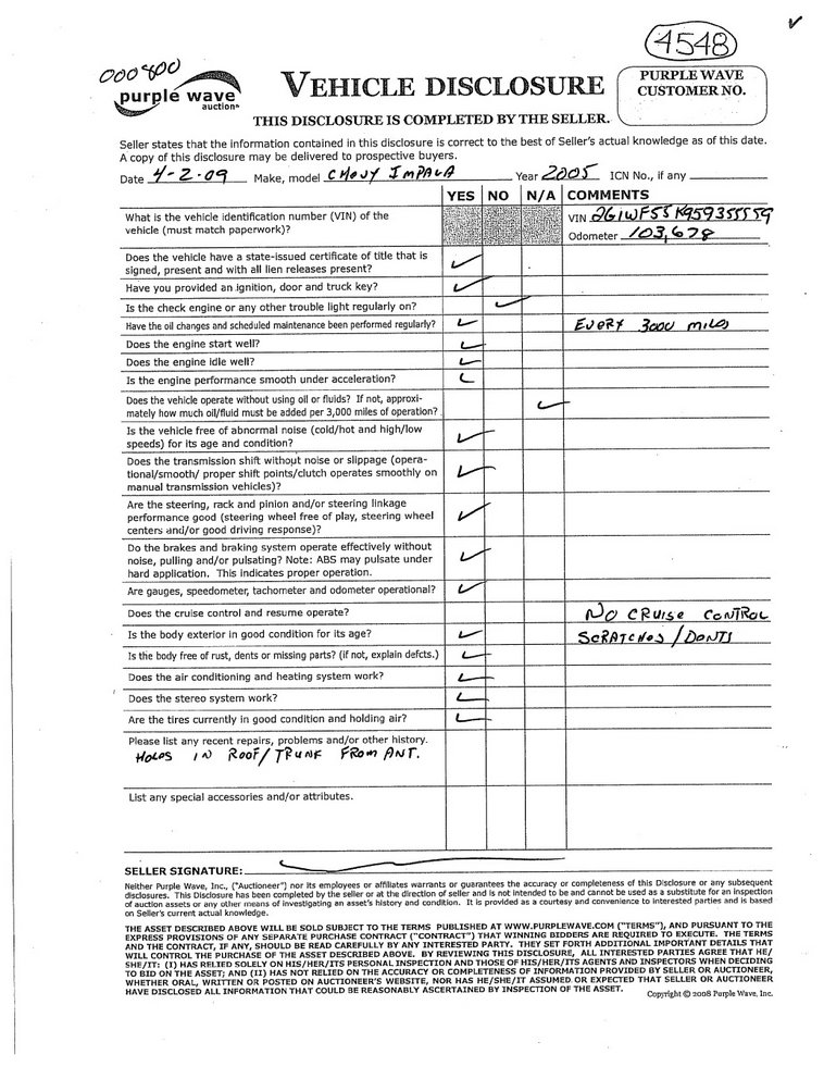 image for item 4548 2005 Chevrolet Impala