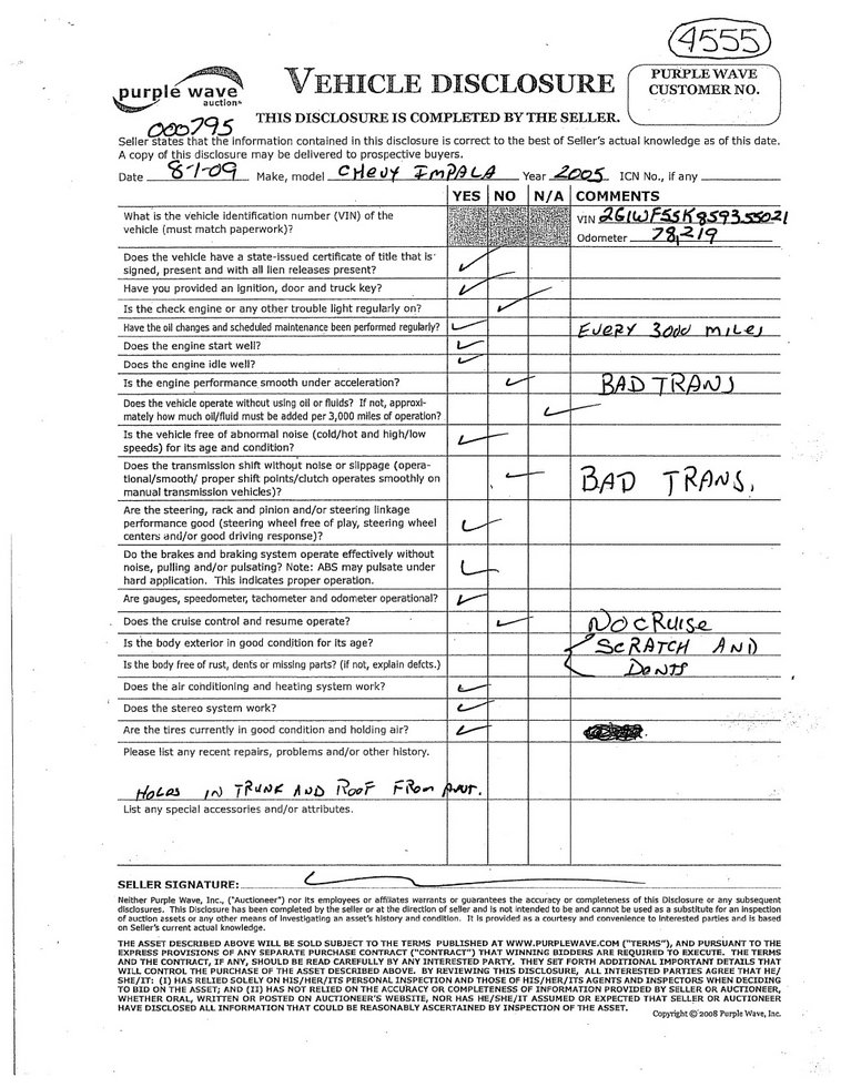 image for item 4555 2005 Chevrolet Impala