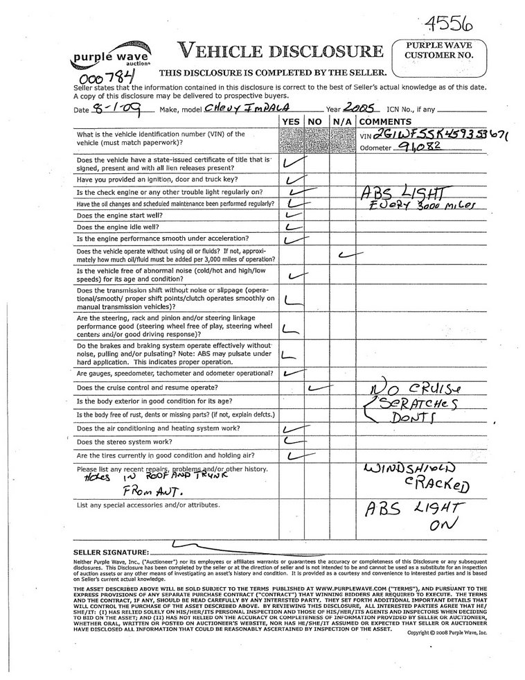 image for item 4556 2005 Chevrolet Impala