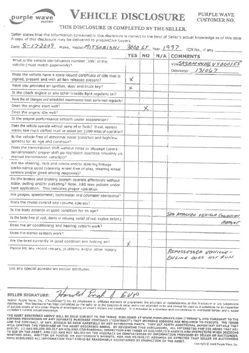 image for item 1101 1997 Mitsubishi 3000 GT