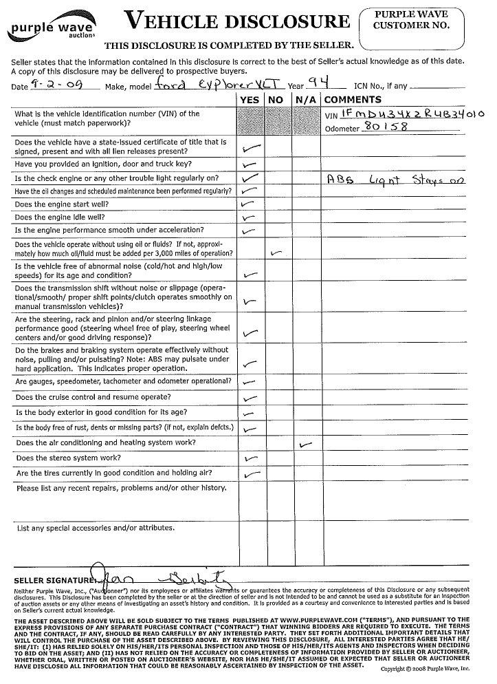 image for item 3435 1994 Ford Explorer