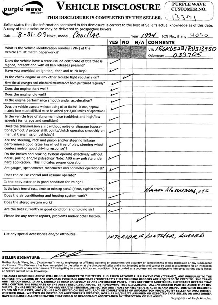 image for item 4090 1994 Cadillac Sedan Deville