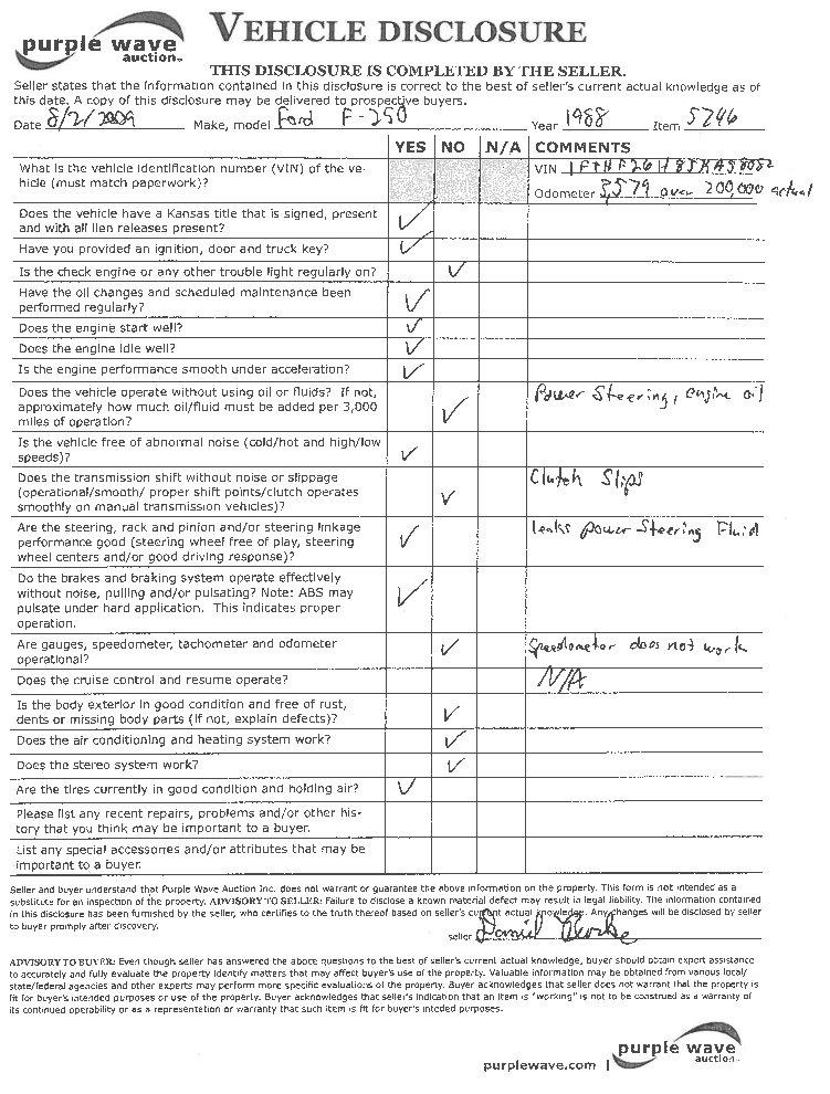 image for item 5746 1988 Ford F-250