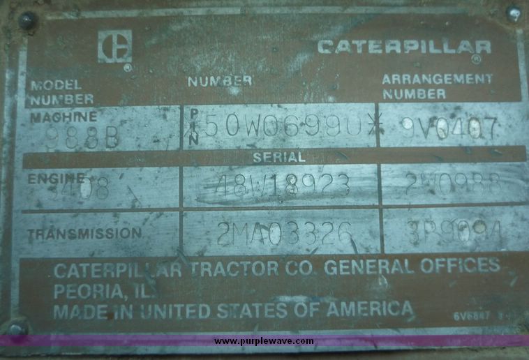 image for item 4031 1984 Caterpillar 988B wheel loader