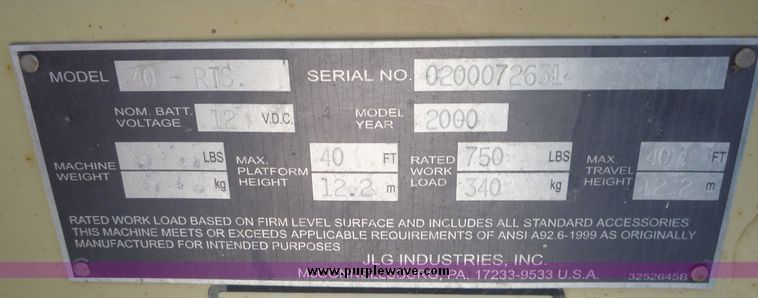 image for item 5069 JLG 40RTS scissor lift