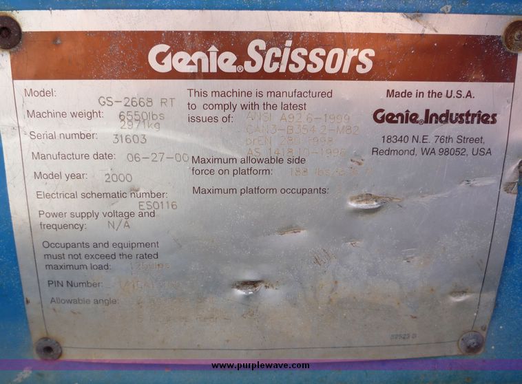 image for item 5070 Genie GS-2668-RT scissor lift