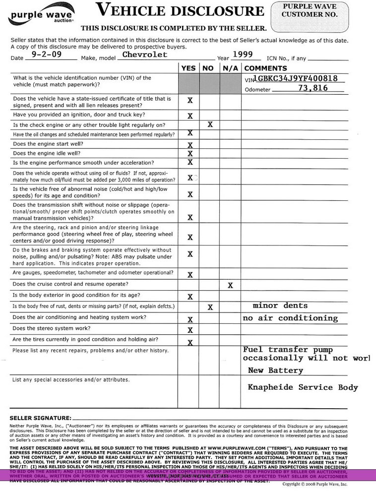 image for item 1200 1999 Chevrolet C3500-HD with service bed