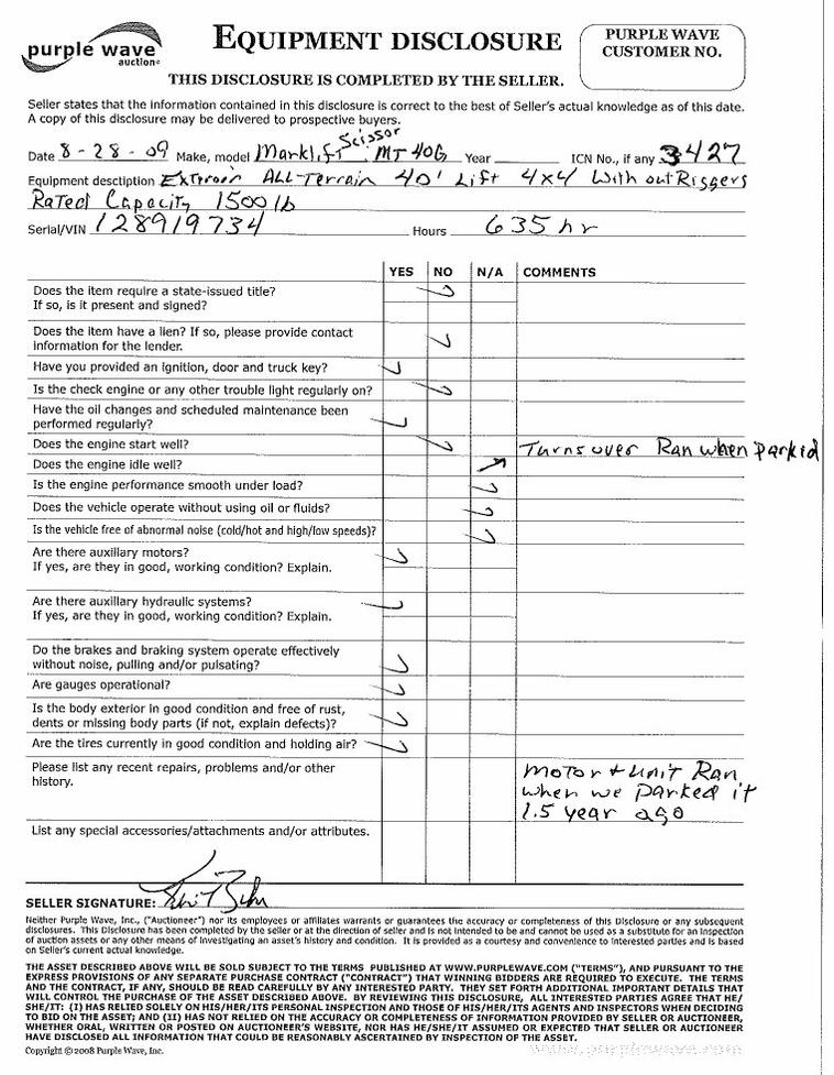 image for item 3427 Mark Lift MT40G all terrain manlift