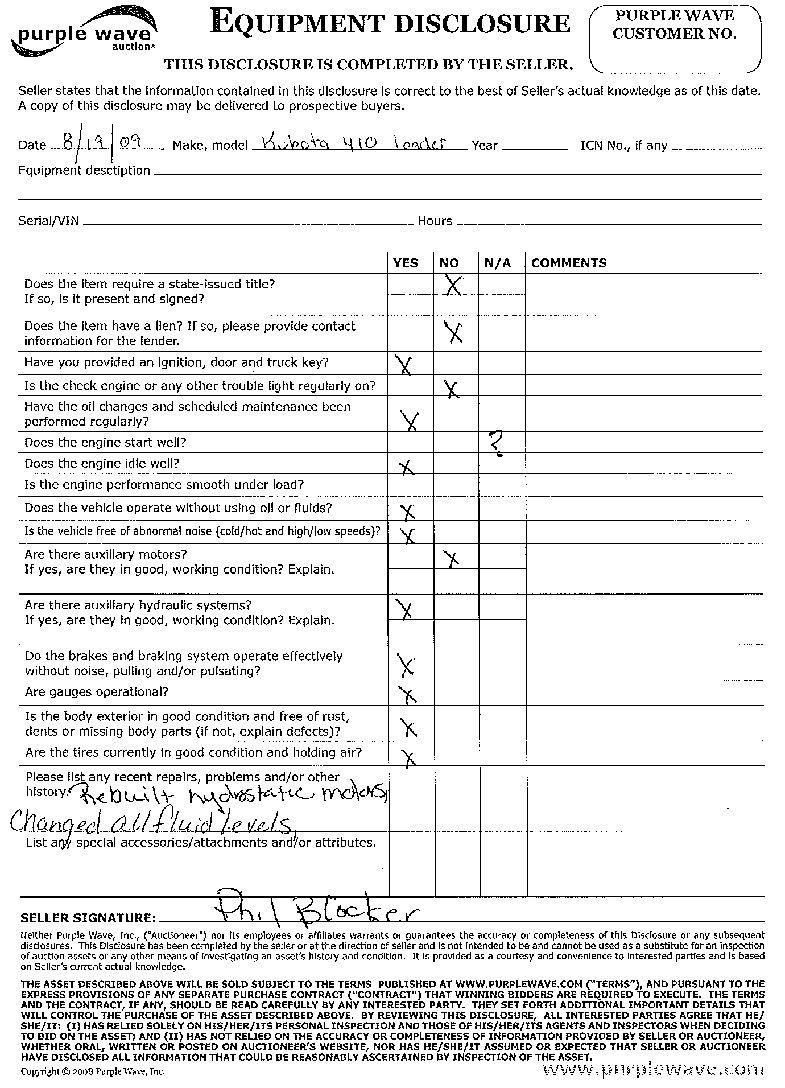 image for item 3439 Kubota R410 articulated loader
