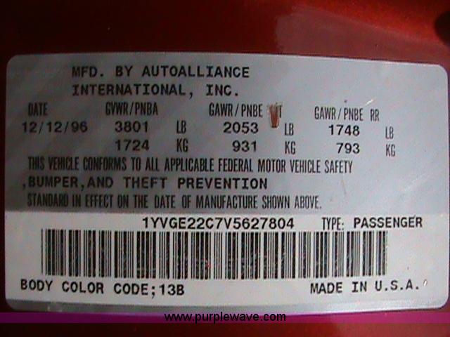 image for item 1500 1997 Mazda 626 LX