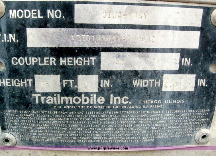 image for item 8066 1997 Trailmobile 53' dry van trailer
