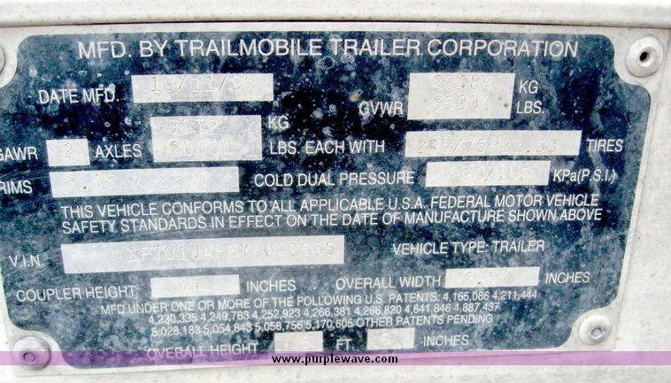 image for item 8074 2000 Trailmobile 53' dry van trailer