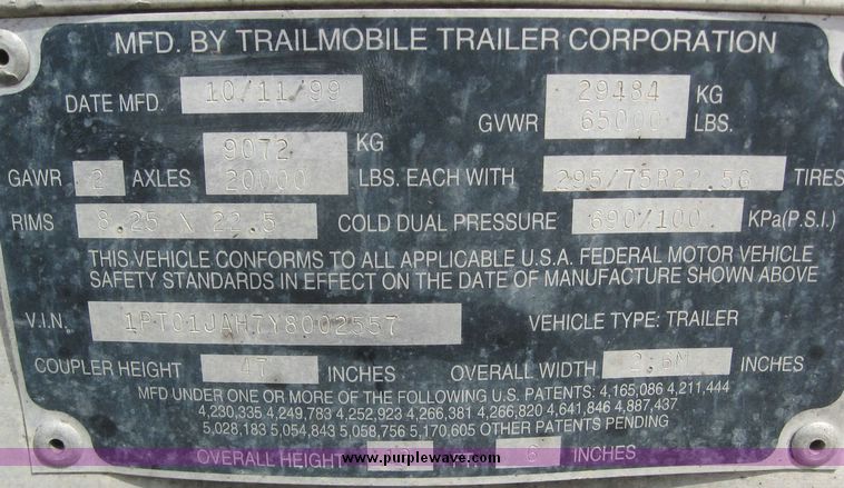 image for item 8080 2000 Trailmobile 53' dry van trailer