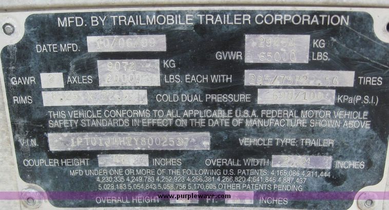 image for item 8083 2000 Trailmobile 53' dry van trailer